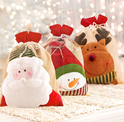 Bolsas De Navidad Con Cordón De Santa Sacks, Bolsas Grandes