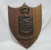 Comprar Gran Placa Naval Bronce Y Madera Escuela Naval Militar 1947