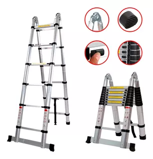 Escalera Telescópica Aluminio Tijera Plegable 3.2m Portátil