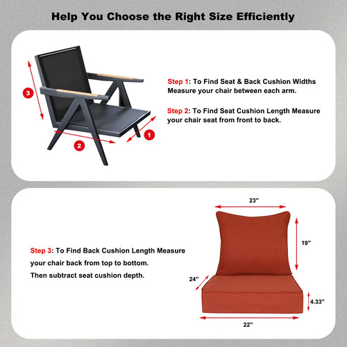 Suncula Juego De 2 Cojines De Asiento Profundo Para Rojo Rubí Diseño De La Tela