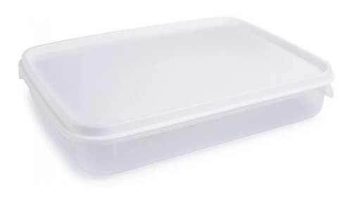 Hermetico Rectangular Bajo 28,5x21,4x5,7cm 2lts. Plasutil Color Blanco