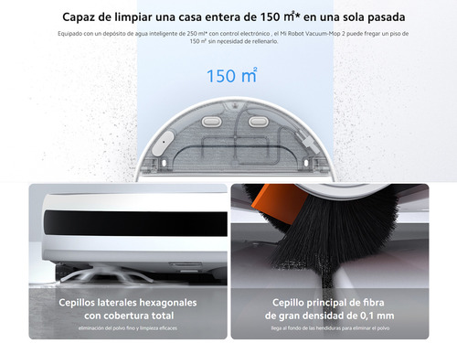 Aspiradora trapeadora robot Xiaomi Smart Duo Mi Robot Vacuum-Mop 2 blanca 100V/240V