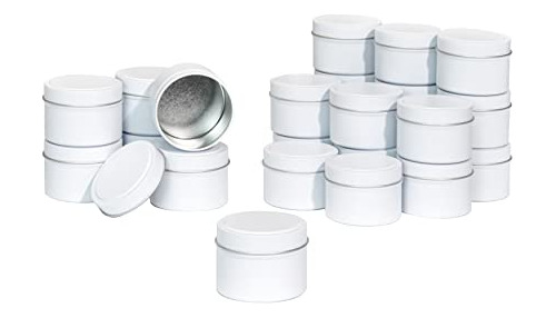 Aroparc Latas De Vela Blancas De 4 Oz, 24 Recipientes De Vel