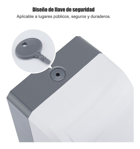 Imagen 5 de 7 de Dispensador De Jabón 1000 Ml De Pared Para Gel Desinfectante