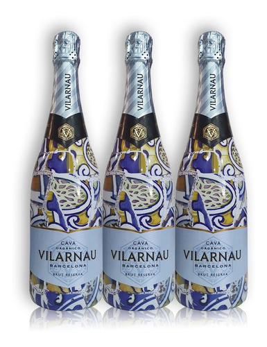 Champagne Vilarnau Barcelona Brut Reserva Kit X3u 750ml