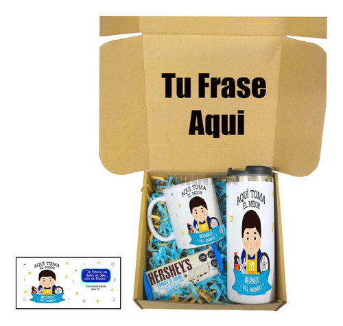 Caja Kit Taza Y Termo, El Mejor Mecanico, Para Regalo