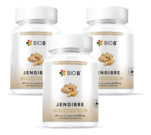 Bio B 3 Pack De 60 Cápsulas Jengibre