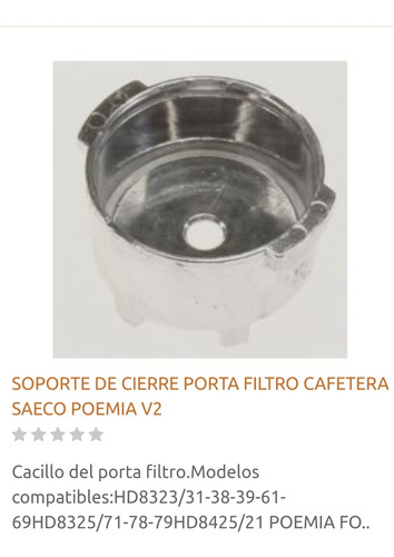 Soporte De Cierre Portafiltro Cafetera Philips Saeco Poemia