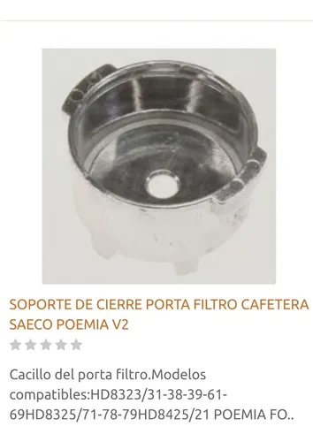 Soporte De Cierre Portafiltro Cafetera Philips Saeco Poemia (Usado)
