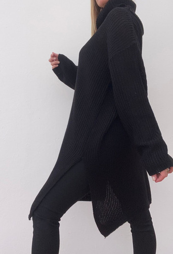 Maxi Sweater Poleron Oversize Mujer Lana