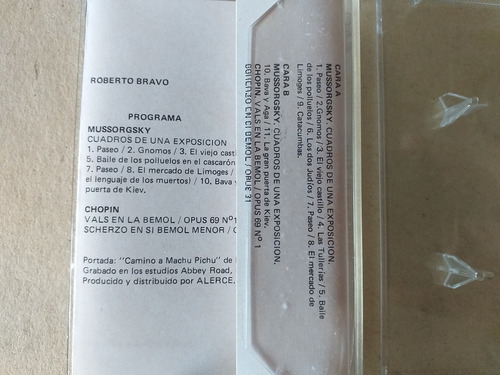 Cassette Roberto Bravo/ Chopin - Mussorgky (Usado)
