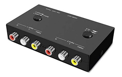 Convertidor De Av A Hdmi De 2 Puertos, Adaptador De Rca A Hd