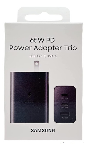 Cargador Samsung 65w Trio Fast Charger S22 S23 Note11 A53