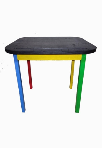 Mesa Pizarrón De Pino Pintada De Colores Para Niños