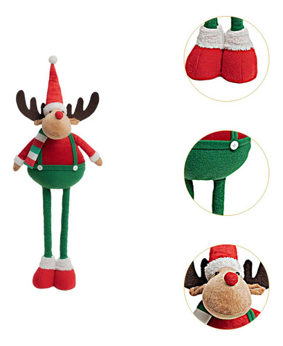 Muñeco De Navidad, Decoración Navideña, Alce 20x10x47 Cm