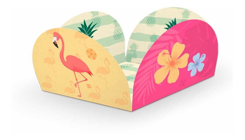 40 Unidades - Porta Forminha De Doce Flamingo - Tropical