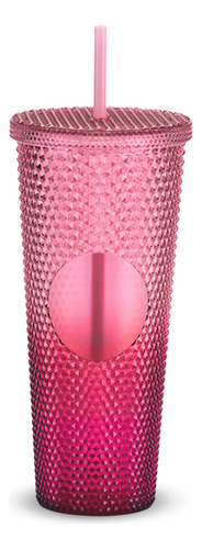 Termo Multiusos Vaso Acrílico Textura Tridimensional 750ml Fucsia Degradado