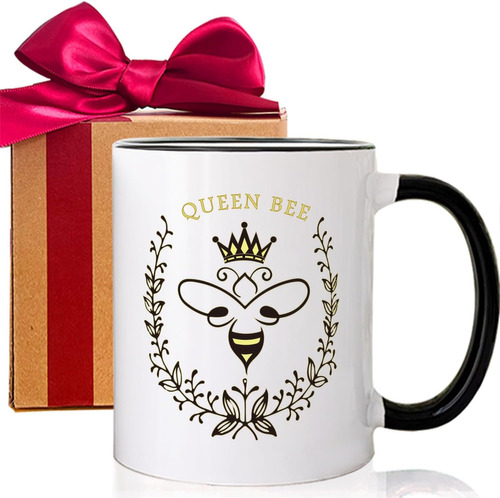 Mnedlad Taza De Café De Cerámica Con Diseño De Abeja Reina, 