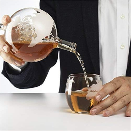 Juego Global De Decantador De Whisky Y Vino Tinto Globe