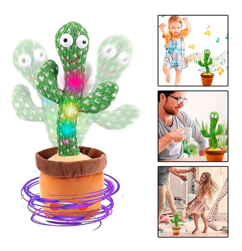 Imagen 1 de 8 de Juguete Peluche De Cactus Bailarín Educativo Escandalosos