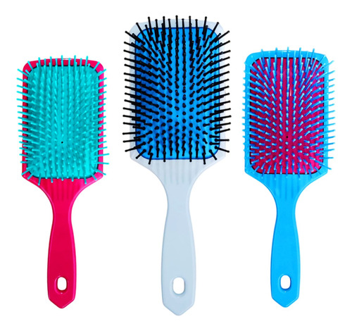 Escova De Cabelo Raquete Flex Desembaraça Pentear Fios Macia