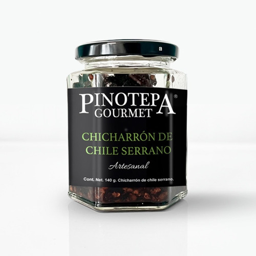Chicharrón De Chile Serrano | Pinotepa Gourmet | Frasco 140g