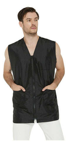 Chaqueta De Peluquero Para Hombre, Camisa De Chaleco De Aseo