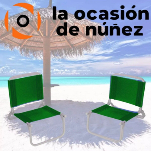Imagen 3 de 6 de Reposera Silla Playera Aluminio Plegable Playa Camping X2