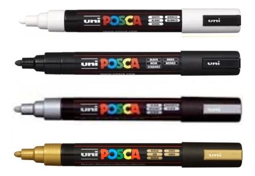 Marcadores Posca Pc 5m X 4 Colores Libreria San Jorge