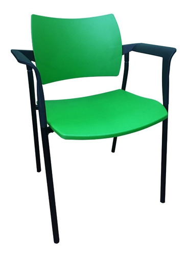 Silla Plástica Verde Modelo Dream Con Apoya Brazos