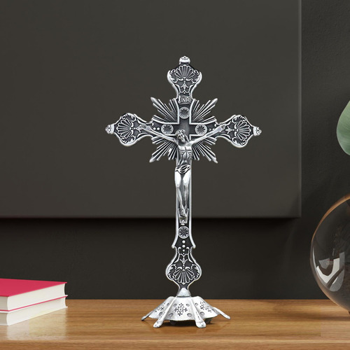 Crucifijo De Pie Escultura Estatuilla Mesa Cruz Para Mesa