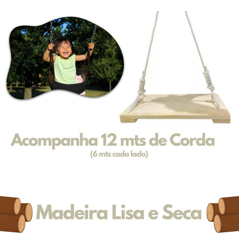 Balanço Instagramavel Decoração Suporta 200 Kg Com Corda