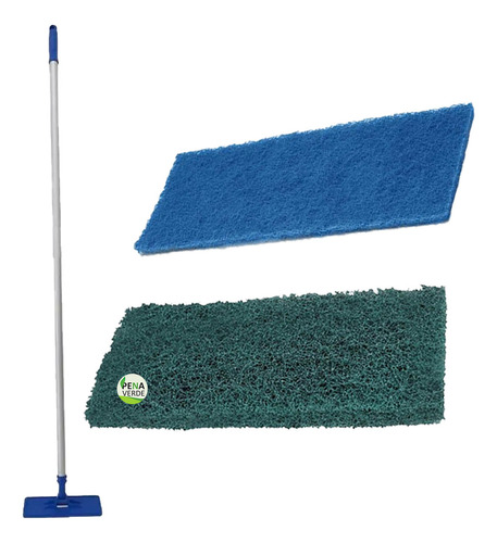 Suporte Com Velcro Lt Mop Limpa Tudo + Azul + Verde + Cabo