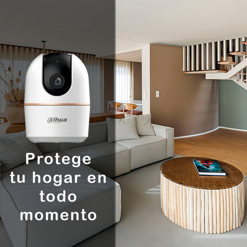 Camara Wifi Dahua De 3mp Interiores Autotracking Hero-k31h Audio Bidireccional Detección De Humanos Y Mascotas Por Ia Panorámica De 0° A 355° Con Memoria Microsd De 64gb