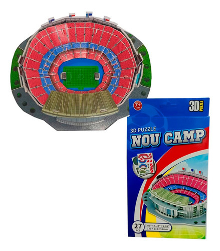 Quebra Cabeça Mini Estádio Camp Nou 3d Barcelona 27 Peças