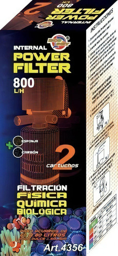 Filtro Interno Pecera Acuario 60-80l 800 L/h Ecopet 4356