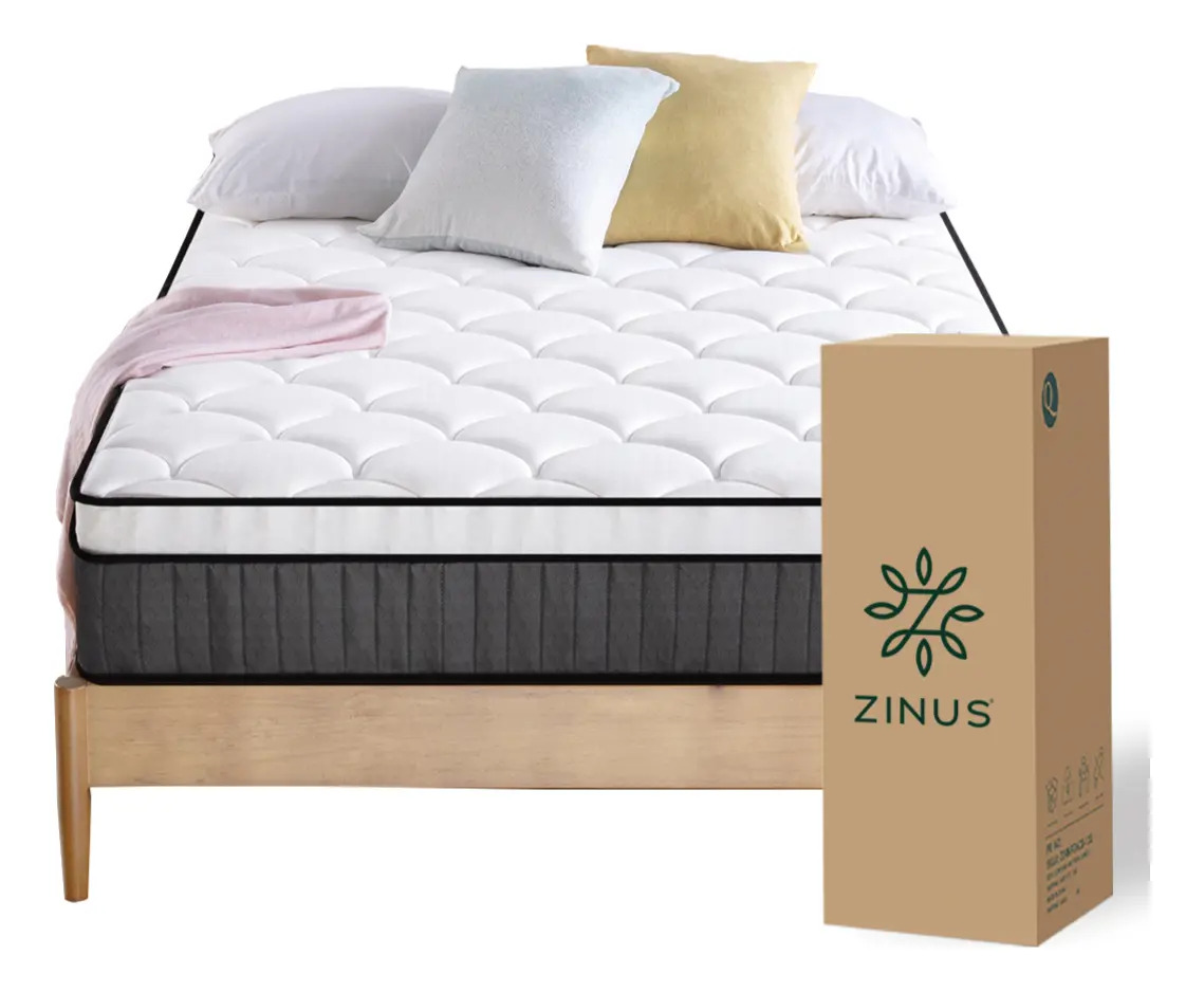 Colchón 2 Plazas Zinus Euro Top Cloud 150x190x25cm Color Blanco