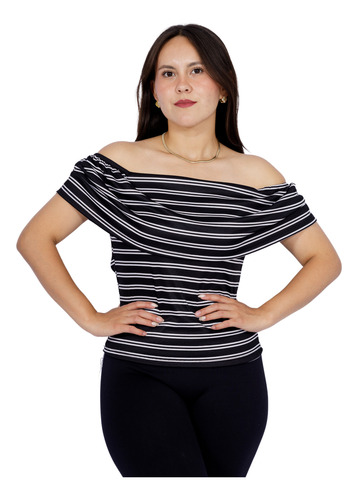 Blusa Varsovia Rayada Lineas Dama Campesina Olan Fresca Rib