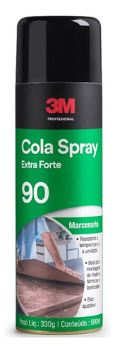 Adesivo Cola Spray 90 Marcenaria Extra Forte 330g 3m