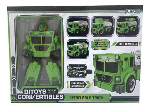  Robot Convertible Camion 2en 1 Recicable Transformer Ditoys