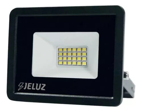 Reflector Led Jeluz Con Luz Blanco Frío Y Carcasa Negro 220v