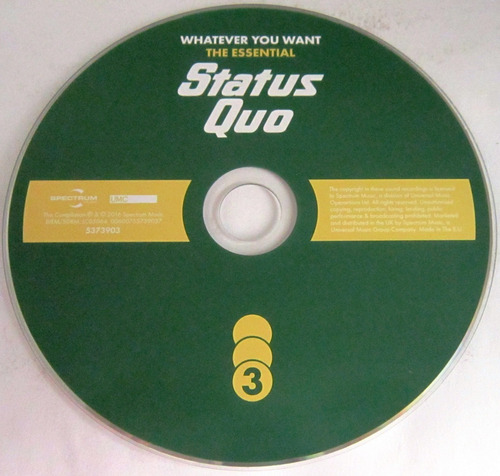 Status Quo - Whatever You Want The Essential Import Eu 3 Cd (Usado)