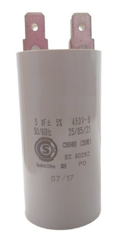 Capacitor Monofasico 5mf 450vac Con Terminal 5 Mf