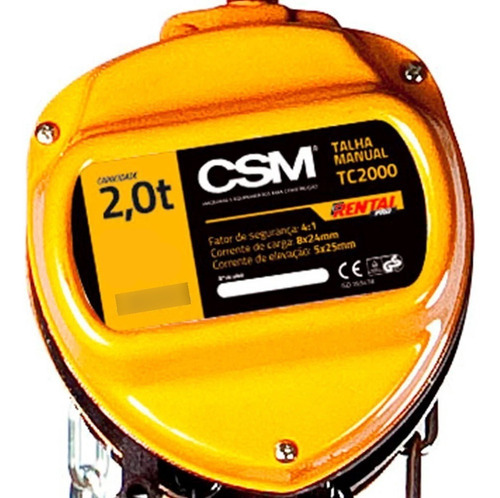 Polipasto de cadena manual Csm de 2 toneladas (tc-2000) de 3 metros