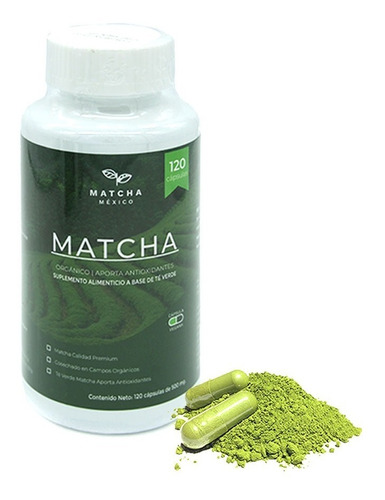 Cápsulas De Té Verde Matcha Orgánico 120 Cápsulas Veganas