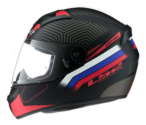 Casco Ls2 Ff 352 Zen Matt Black, Red Boldor