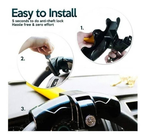 Traba Volantes Anti Robo Tipo T Con 2 Llave