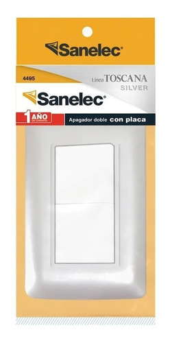 Placa Apagador Doble Sanelec Toscana Silver  Oferta 2pz