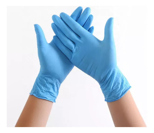 Guantes De Nitrilo Sin Latex Sin Polvo Azul Caja Con 150 Pzs