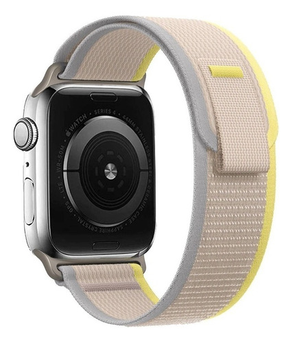 Pulsera Trail 100% compatible con el Apple Watch Ultra de 49 mm, color amarillo/beige, ancho 49 mm